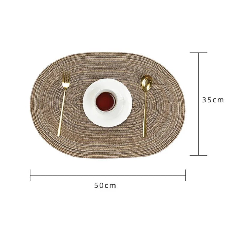 1/4/6/10PCS Dining Tables Natural Woven Oversized Place mats Set