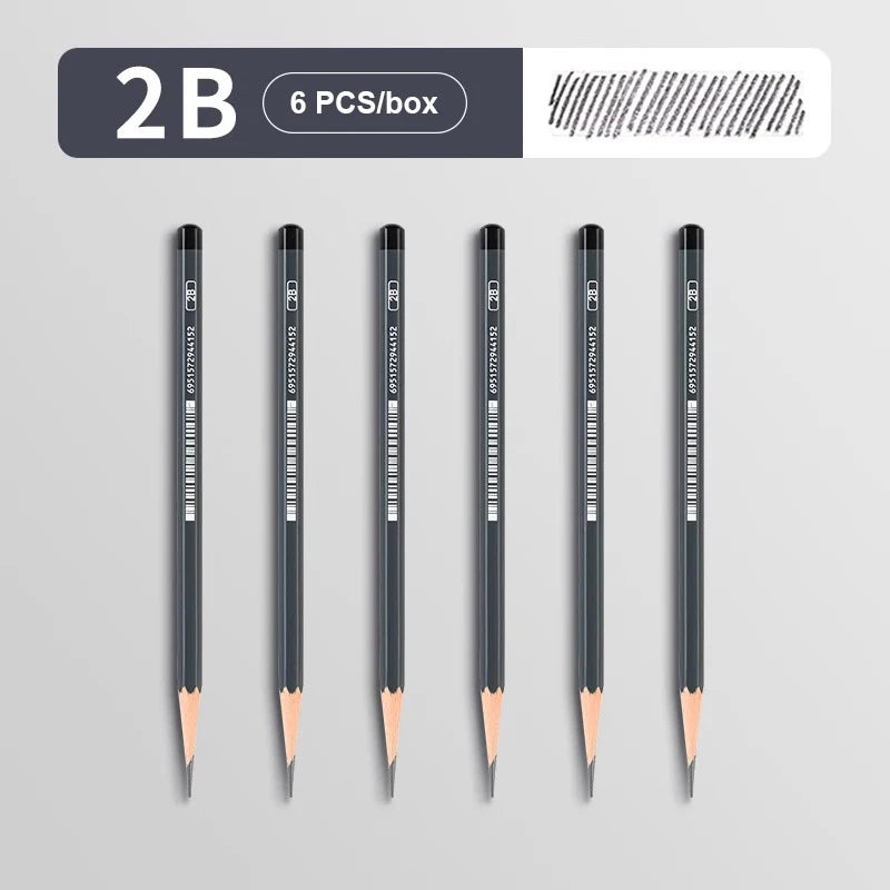 2H HB B 2B 3B 4B 5B 6B 7B 8B 12B 14B Sketch Drawing Graphite Charcoal Pencils Set