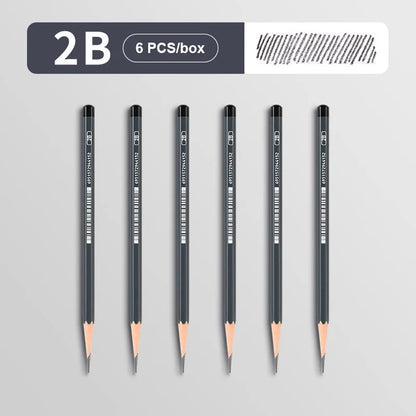 2H HB B 2B 3B 4B 5B 6B 7B 8B 12B 14B Sketch Drawing Graphite Charcoal Pencils Set