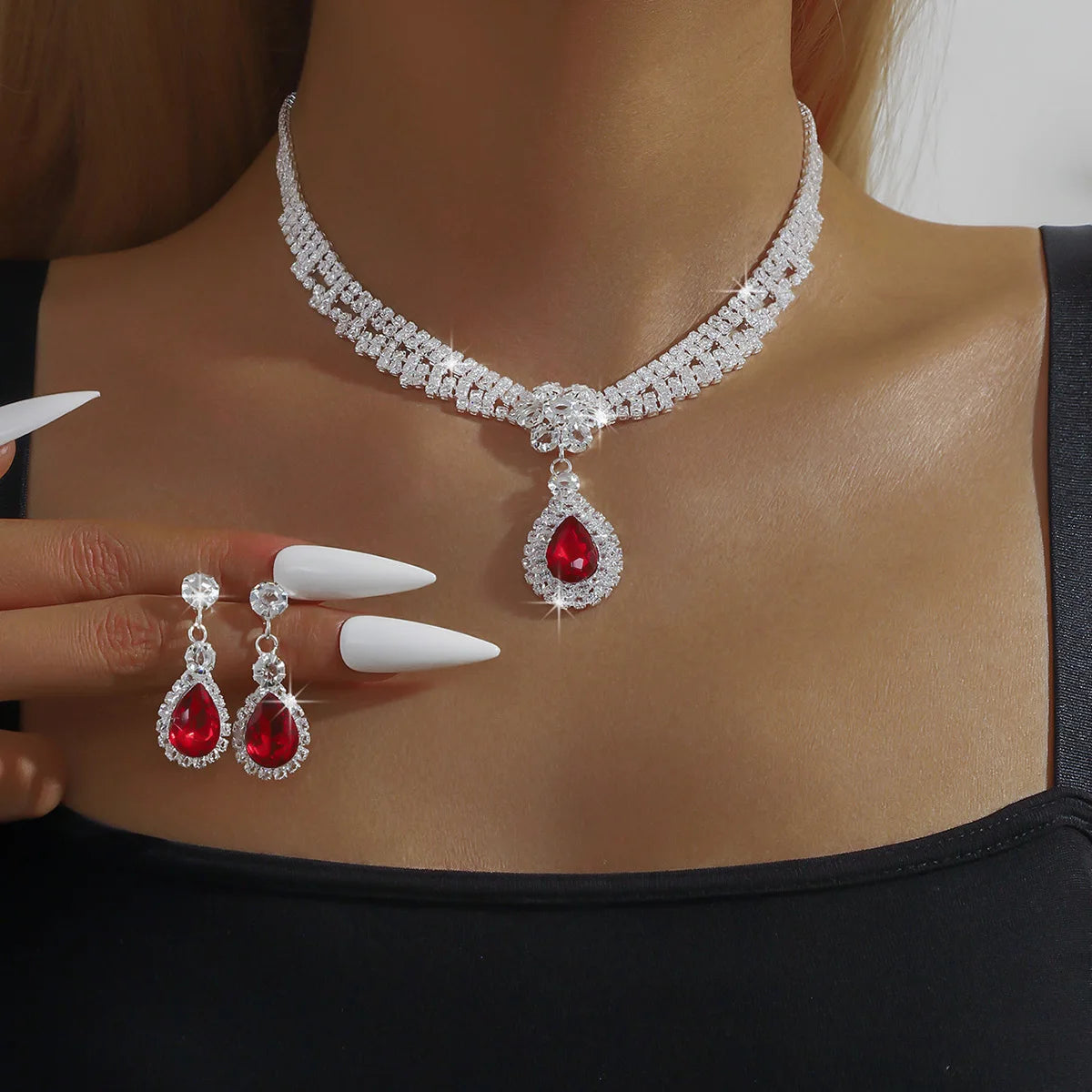 Flower Necklace Jewelry Set