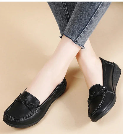 Soft Leather Loafer Flats Slip Shoes