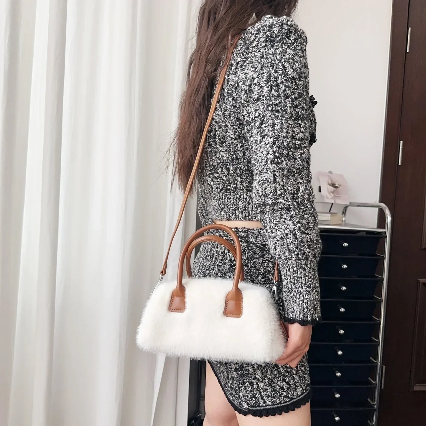 Faux Fur Crossbody Furry Fluffy Handbags