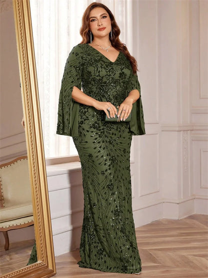 Plus Size Luxury Gold Evening Dresses