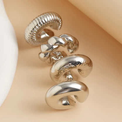 DANA C Shaped Acrylic Ear Round Earrings