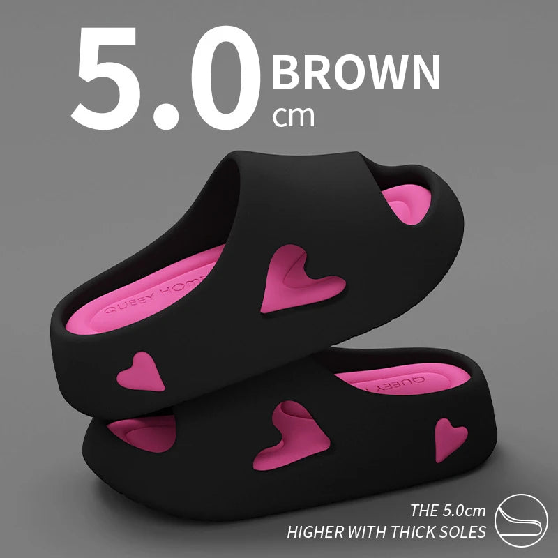 Beach Slides Solid Color Non-slip Thick Shower Slippers