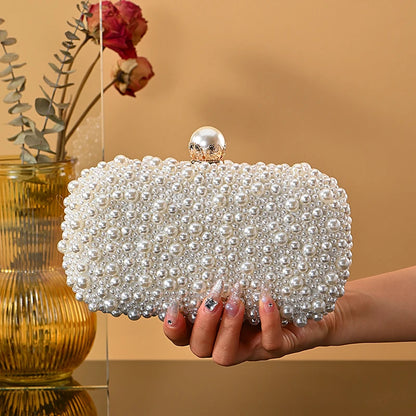 Luxury handmade chain shoulder Full Beaded clutch bag