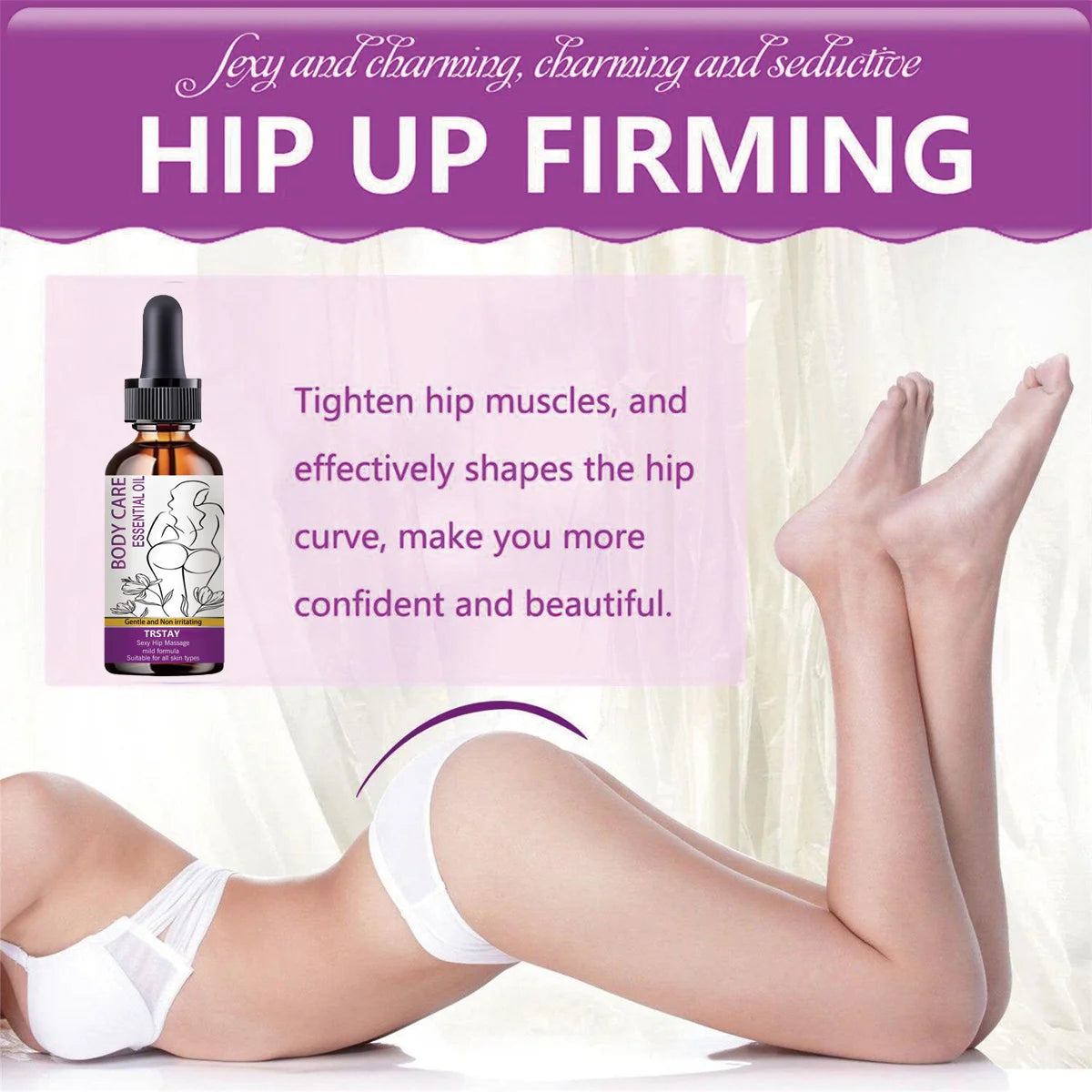 Sexy buttocks with large essential oil