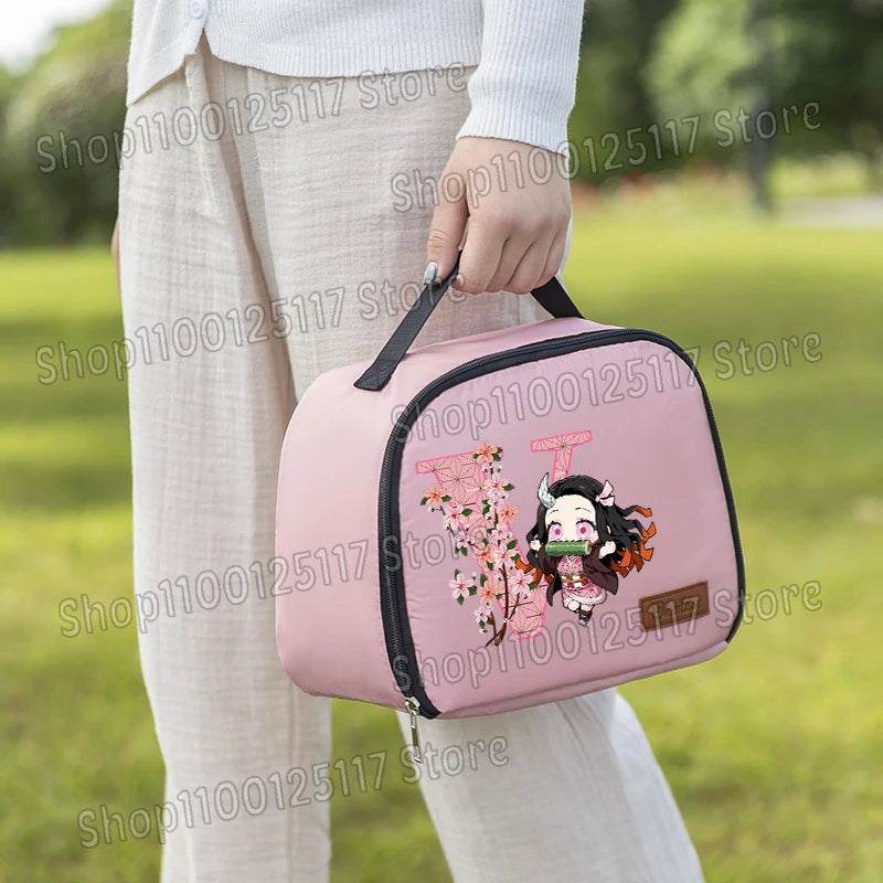 Demon Slayer Insulated Thermal Pack Handbag Anime Letter A-z Lunch Bag