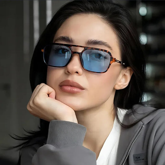 Vintage Metal Frame Square Sunglasses