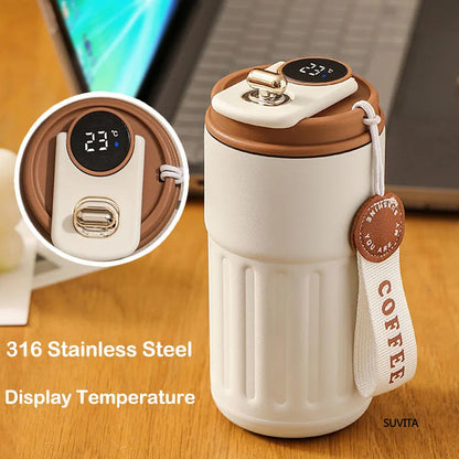 450ML Thermos Water Bottle Smart Display Temperature Stainless Steel Mug