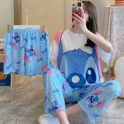 Three-piece Cartoon Pajamas Set