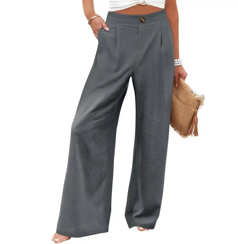 Cotton-Linen Casual Lightweight Elastic Waist Lounge Pants