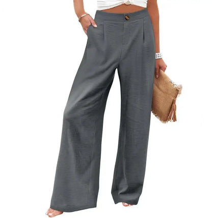 Cotton-Linen Casual Lightweight Elastic Waist Lounge Pants