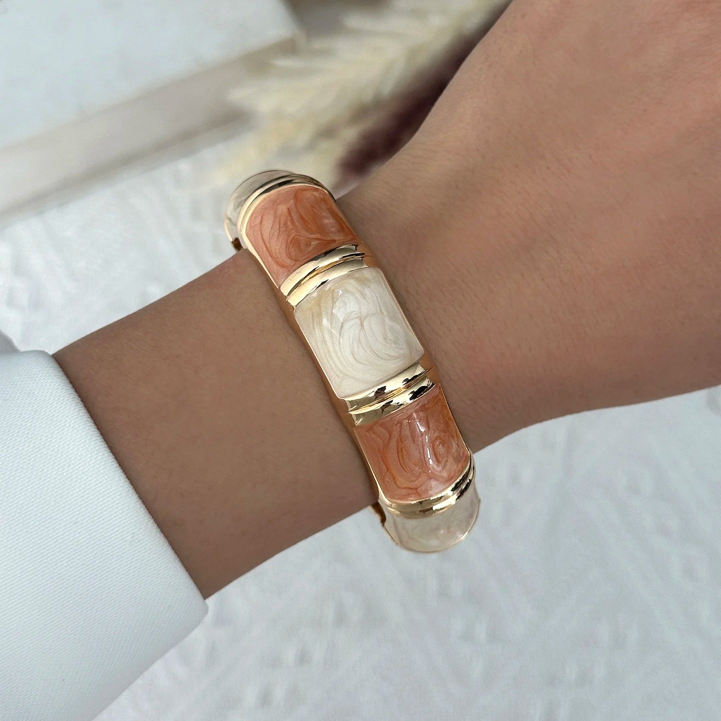 Round Bangles Exaggerated Geometric Wide Cuff Bracelets Hip Hop