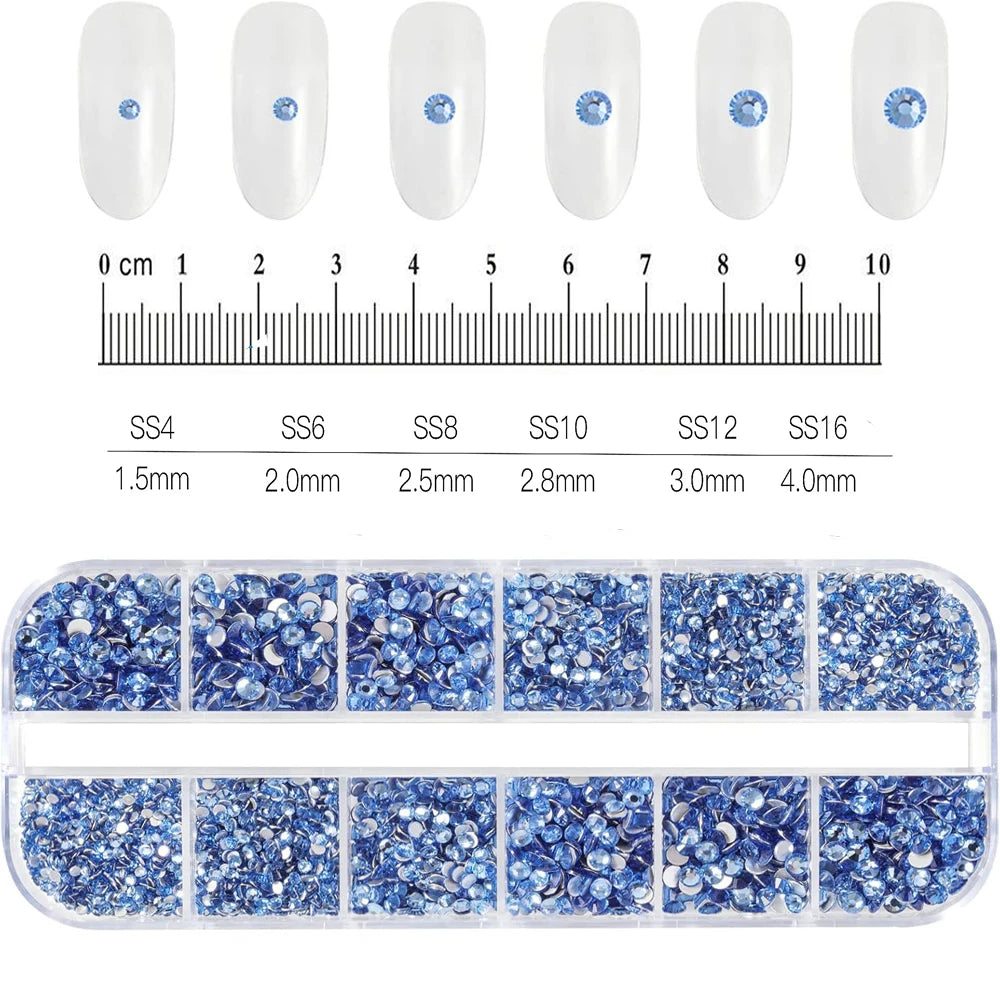 12Grids Mixed Mini Christmas Gems Nail Charms