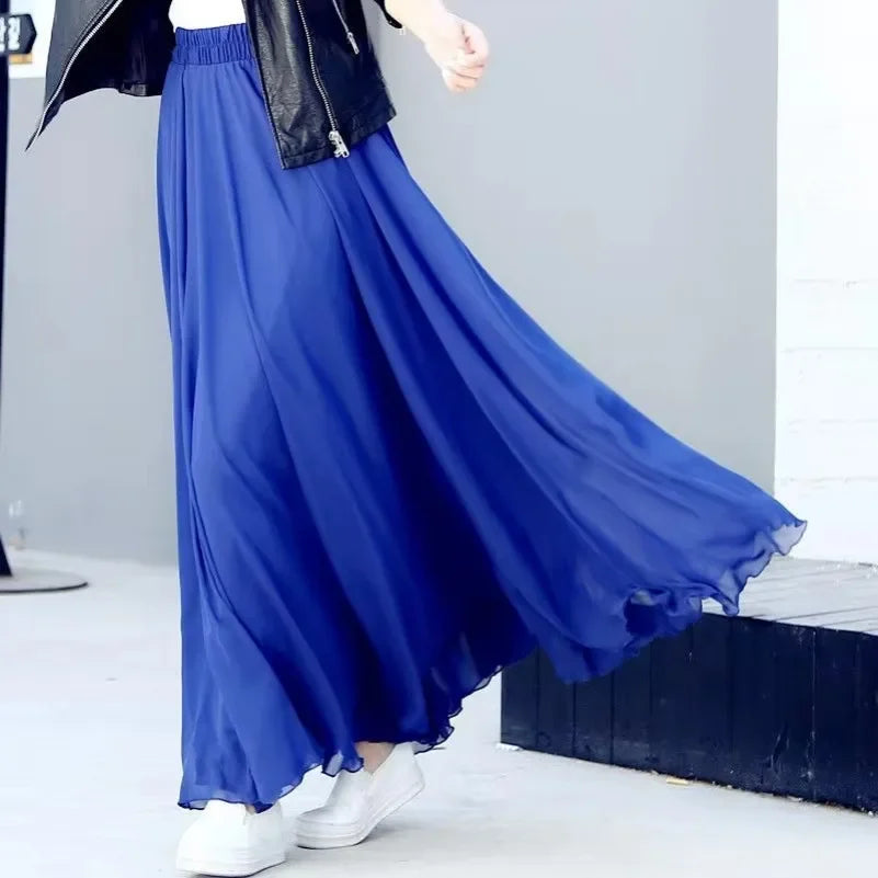 Chiffon Dance High Waist Long Skirts