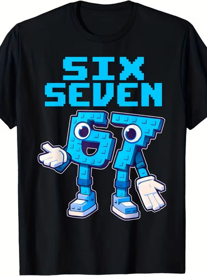 Funny 67 Number Graphic Print T-Shirt
