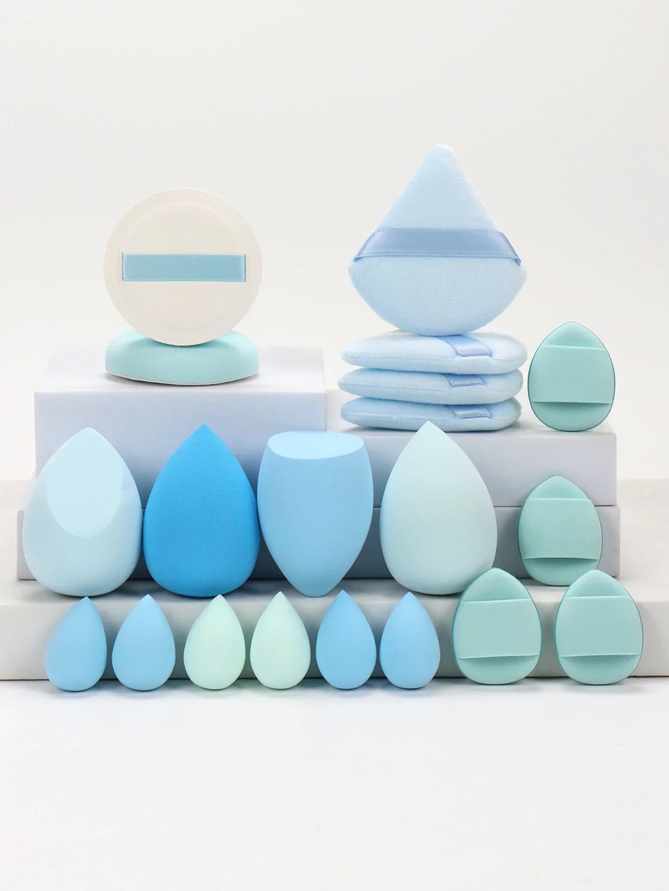 20 Pcs Pink Makeup Sponge and Makeup Puff Set