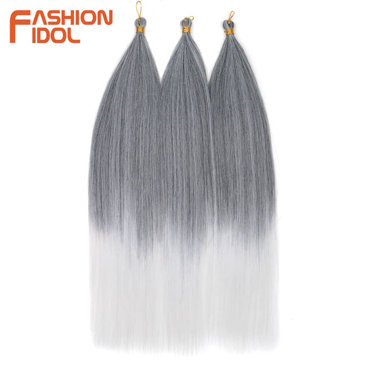 Ombre Silver Grey Crochet Hair Extensions