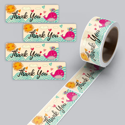 120pcs/Roll Rectangular Thank You Stickers Gift Sealing Stickers