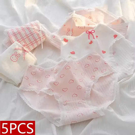 5Pcs/Set Cotton Underwear Lingerie