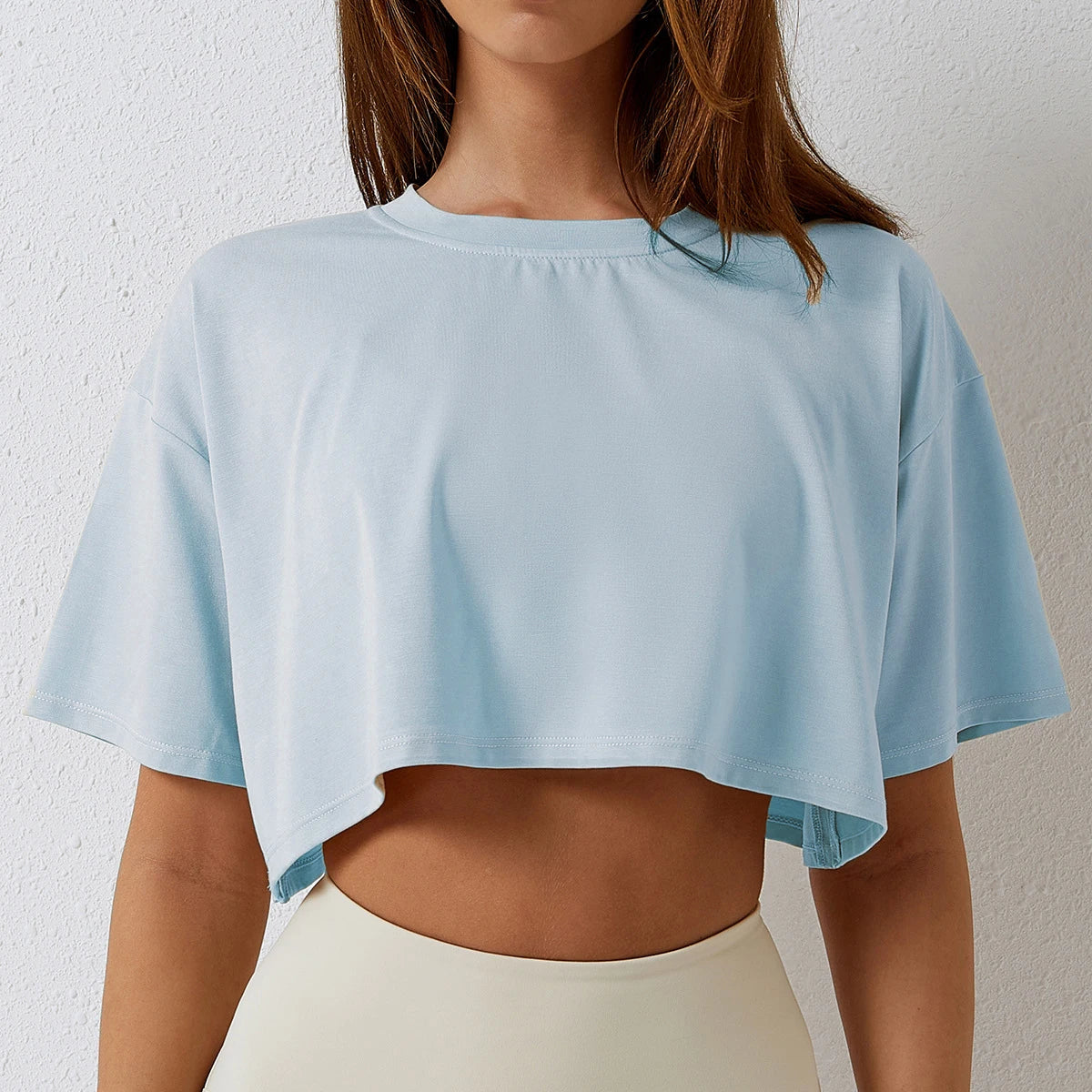 Cotton Short Sleeve Yoga Fitness T-shirt