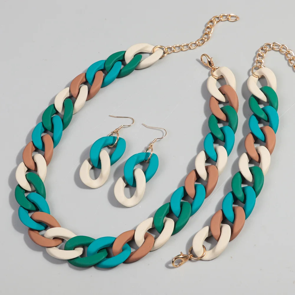 Fish Sheep Acrylic Chunky Chain Choker Necklace