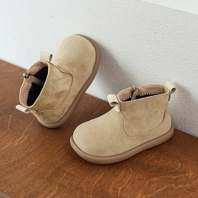 Casual Outdoor Anti-slip Infant Oxford Suede Plush Ankle Boots