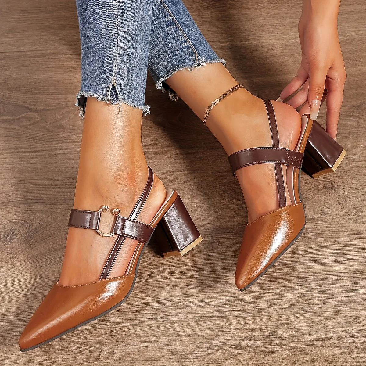 Toe Block High Heel Sandals