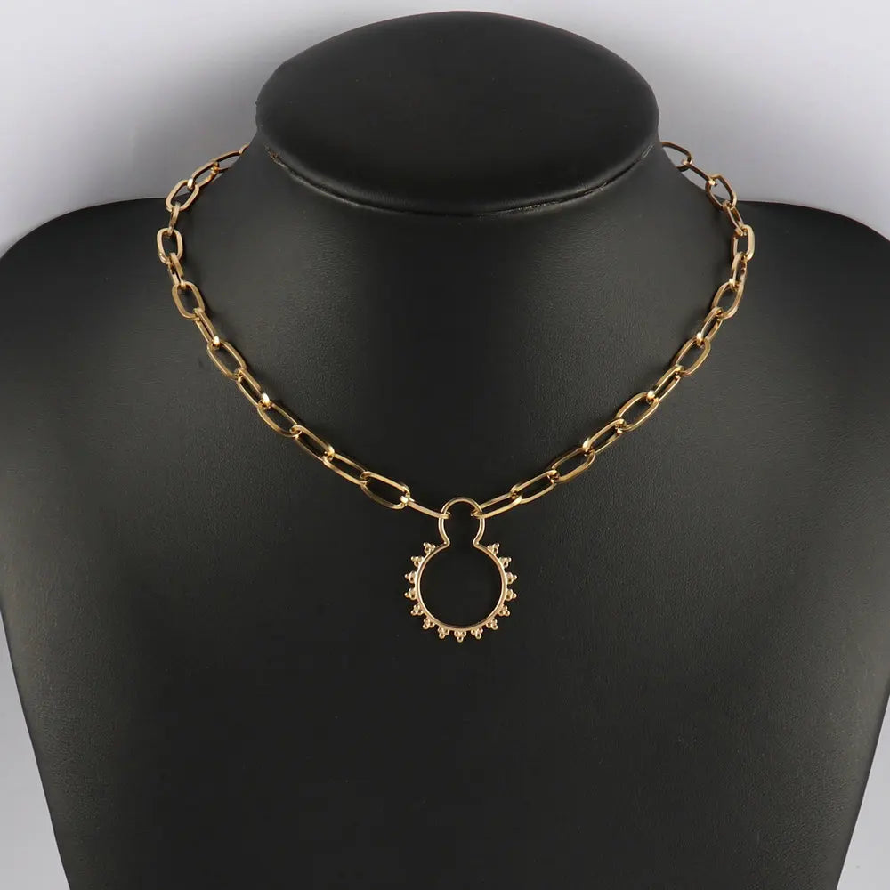 316L Stainless Steel Choker Heart Clavicle Chain Necklaces