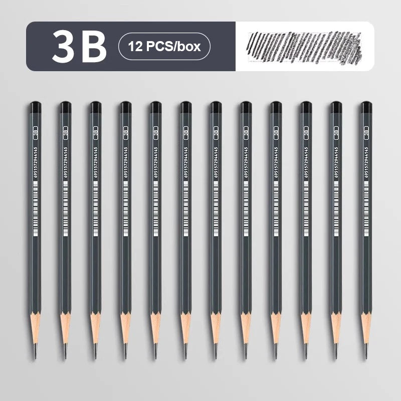 2H HB B 2B 3B 4B 5B 6B 7B 8B 12B 14B Sketch Drawing Graphite Charcoal Pencils Set