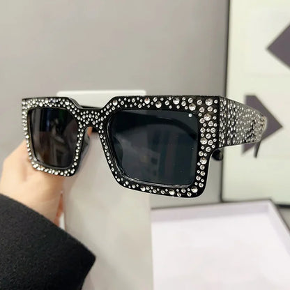 Crystal Square Diamond Big Frame Sunglasses