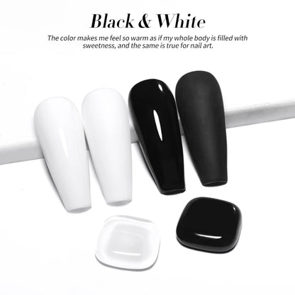 250g Pure Black White Color Gel Nail Polish Jelly Nude Gel