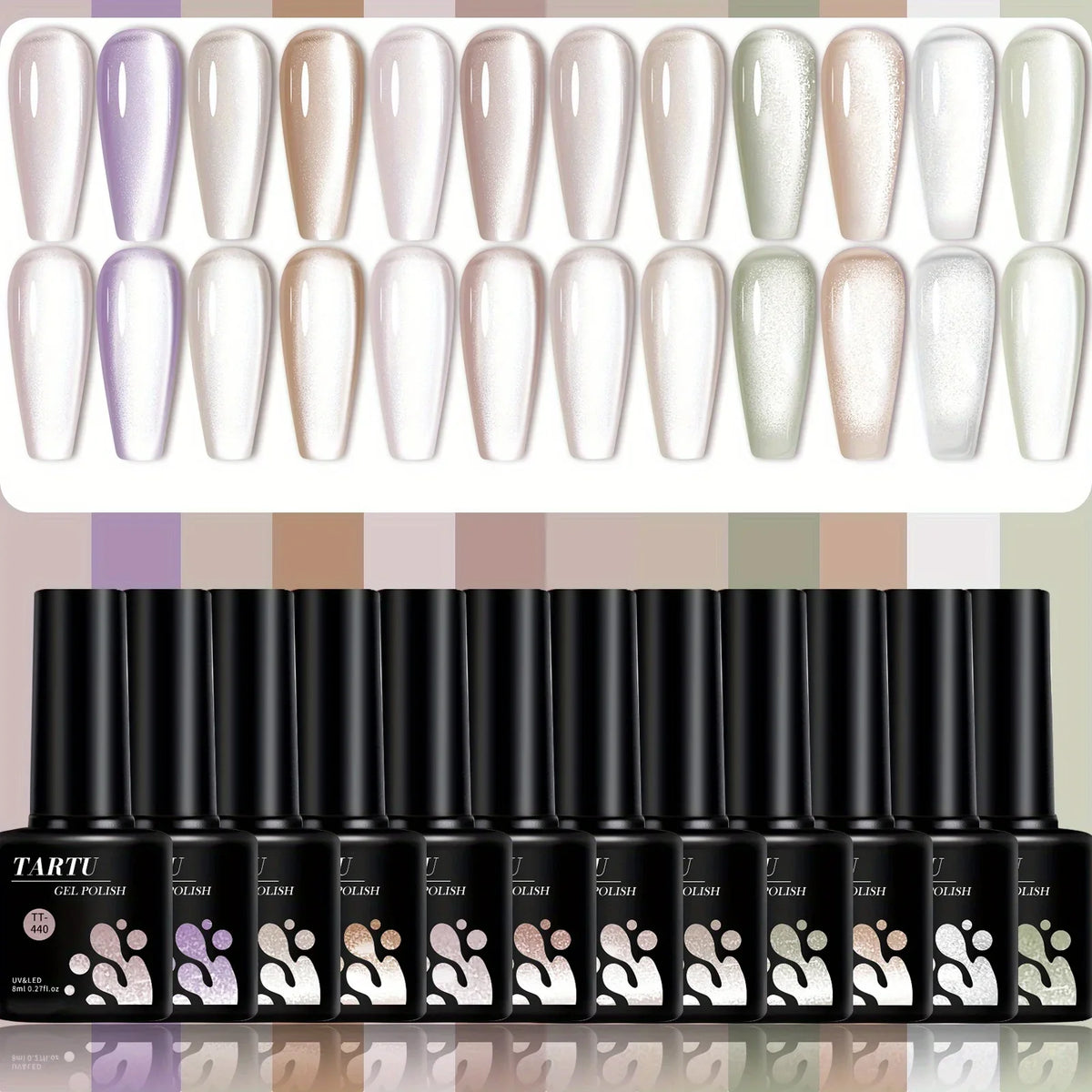 12pcs 8ml Cat Eye Gel Nail Polish Nude Pink Red brown Glitter Gel Polish Set