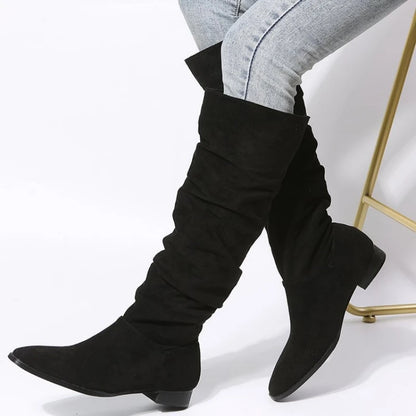 Round Head Square Heels Increase Large Size Winter High Boots