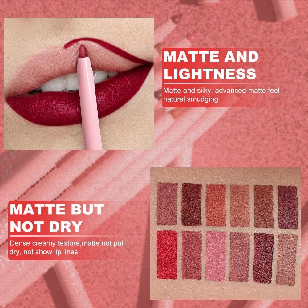 Lip Liner Pen Set Long-Lasting, Waterproof Lip Gloss Set Makeup