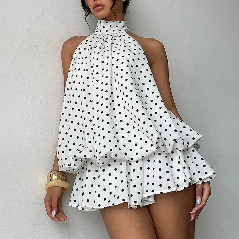 Halter Sleeveless Off Shoulder Backless Mini Dress