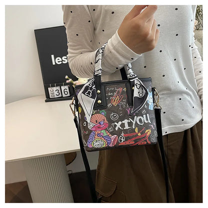 Painted Graffiti Artistic Crossbody Adjustable Shoulder Strap Bag
