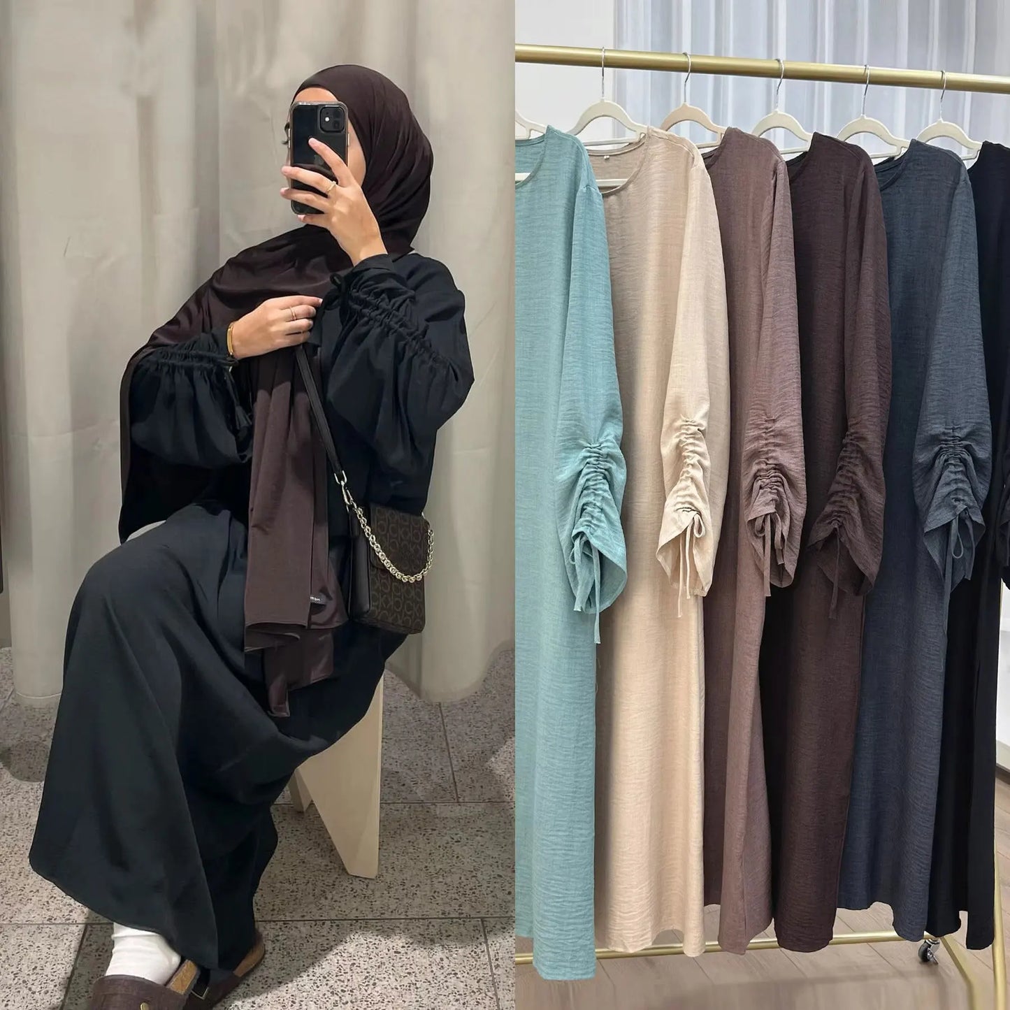عباية إسلامية بأكمام برباط طويل