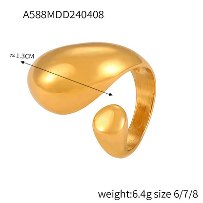 Glamour Shiny Big Zircon Stainless Steel Rings