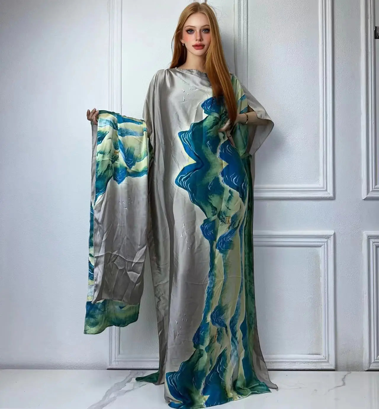 African Muslim Lady Summer Boho Kaftan Dress