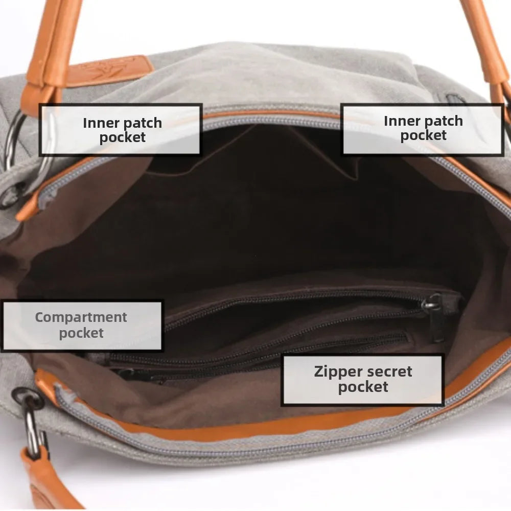 Luxury Shoulder Crossbody Canvas Messenger Bag