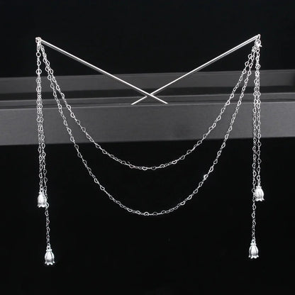 Long Tassel Double Chain Hair Pins Nunchaku Hairpin Chinese Hanfu Hair Stick