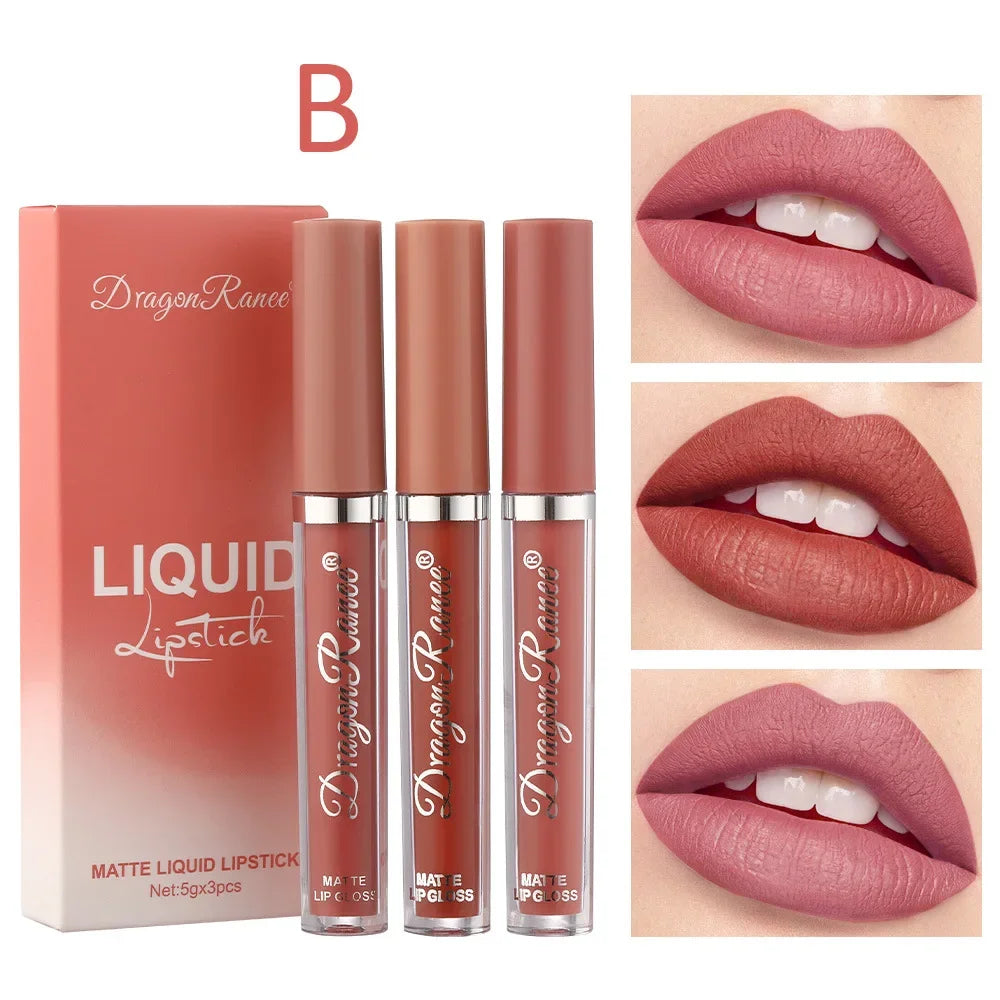3 PCS Liquid Lipsticks Set Long Lasting Make Up