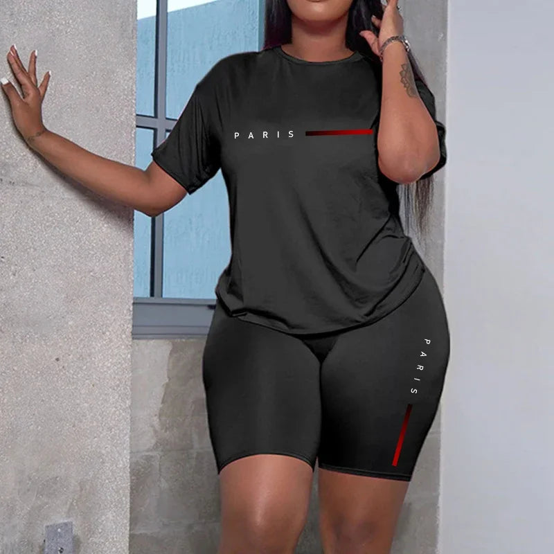 Tracksuit Casual O-Neck Short Sleeve Sports T-Shirts
