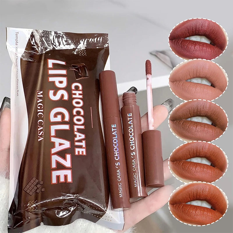 Chocolate five lip glaze set Mist matte lipstick