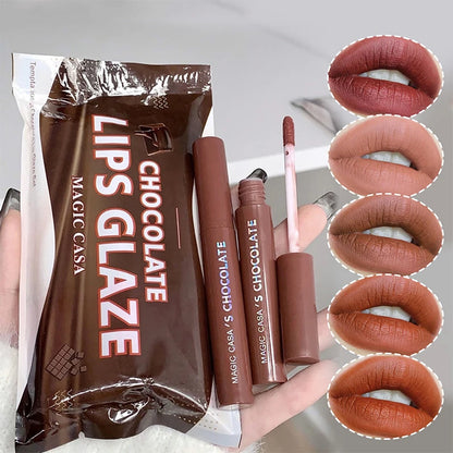 Chocolate five lip glaze set Mist matte lipstick