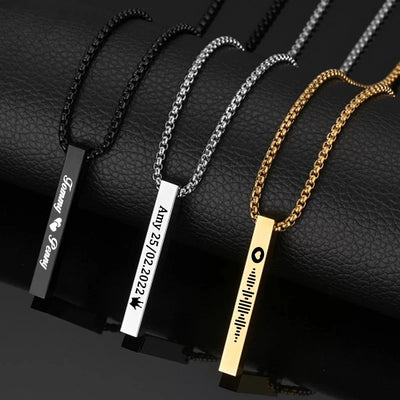 Custom Name Date Stainless Steel Necklace
