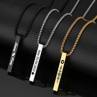 Custom Name Date Stainless Steel Necklace