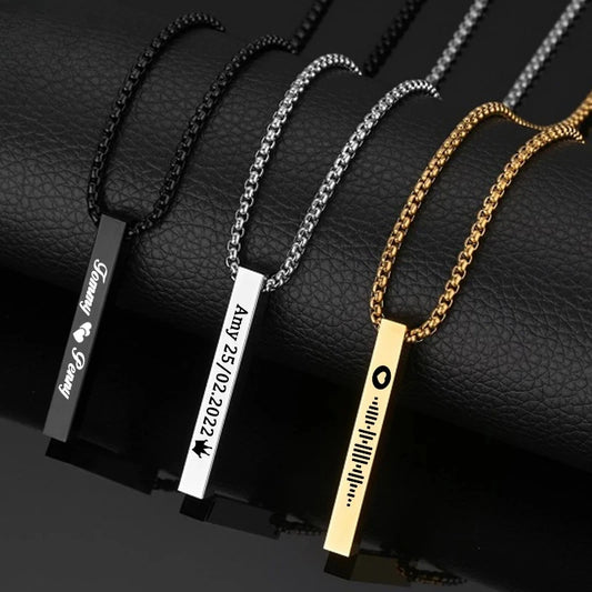 Custom Name Date Stainless Steel Necklace